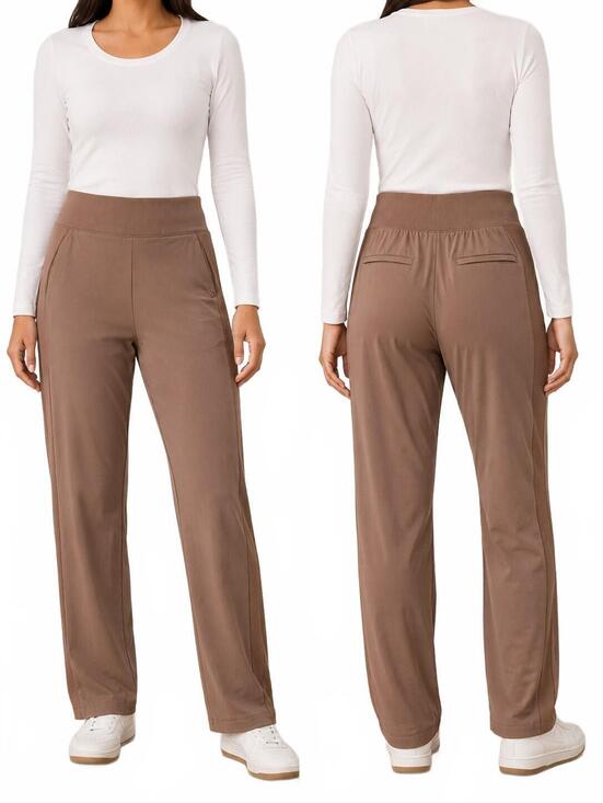 Athleta Pants - Athleta Women's Pants In Size 14 Tall Featuring A Soft Mocha Brown Color With Ri
